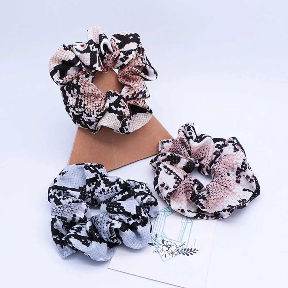 Женские резинки для волос со змеиным принтом эластичные Женская эластичная