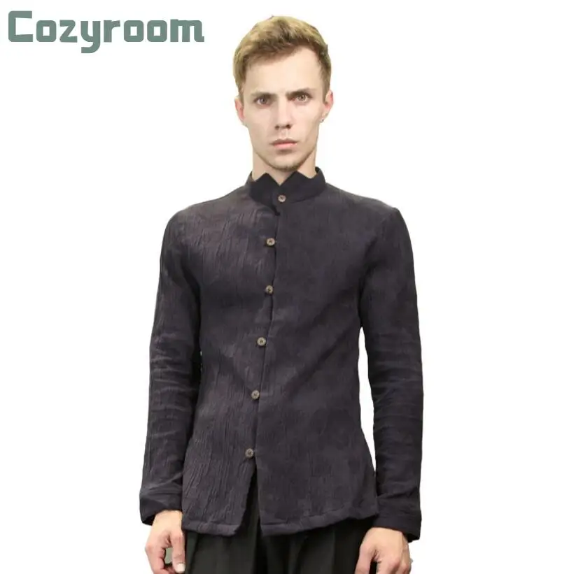 

Мужская хлопковая рубашка с длинным рукавом, повседневная льняная приталенная рубашка с длинным рукавом, для парикмахеров, 2021