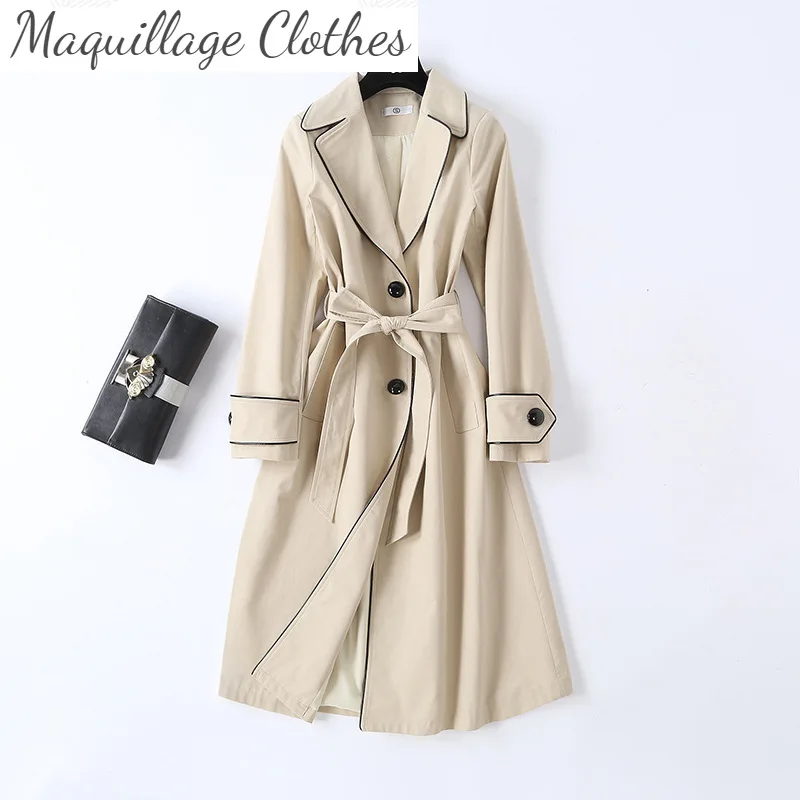 

Новый 2021 элегантные весенние туфли с ремешками для женщин Тренч шикарные пальто с поясом G164