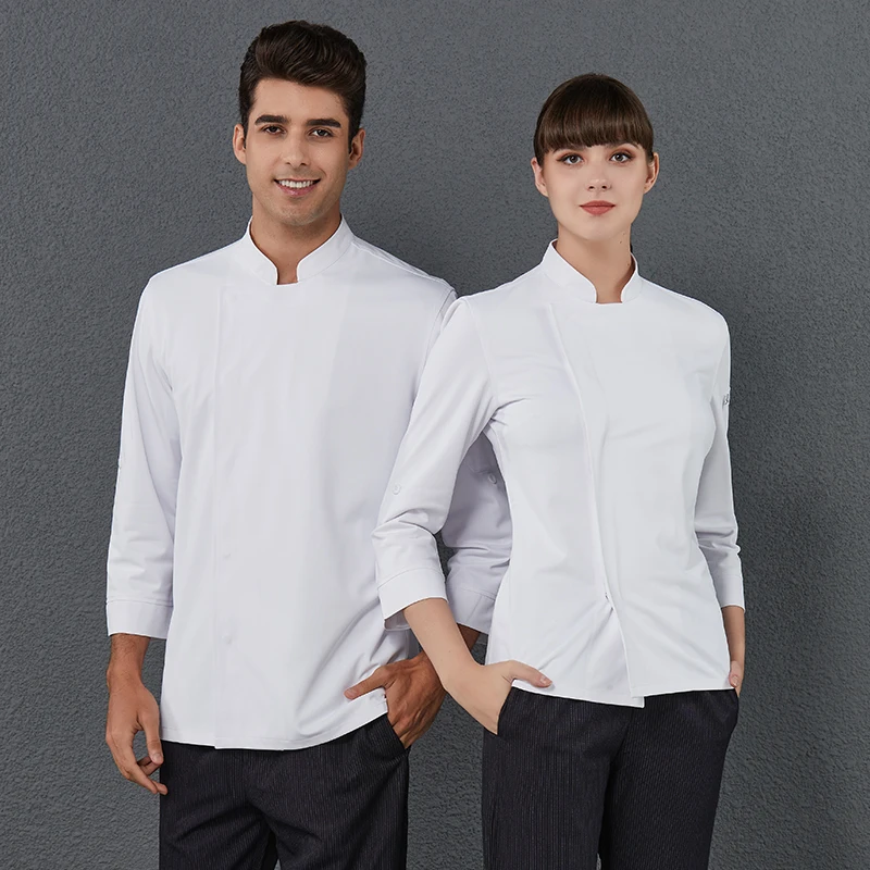 

Медицинская ткань с длинным рукавом для мужчин и женщин, униформа шеф-повара, кухонная куртка, рубашка, пекарня, Ресторан отеля, курточка пов...