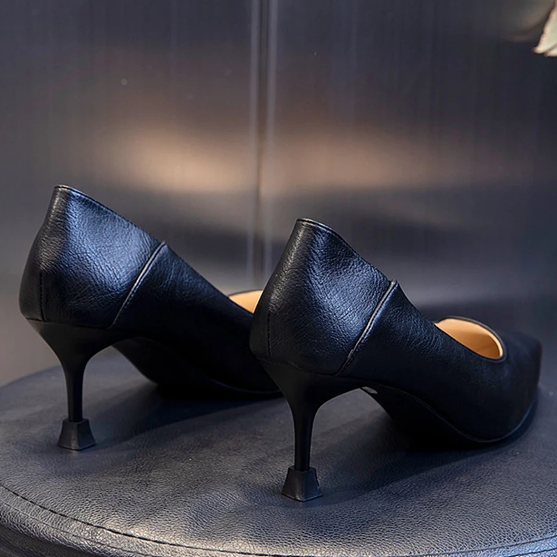 

6.5cm slim heel pointed high heels spring 2021 new leisure summer single shoes women's one foot fashion women's shoes