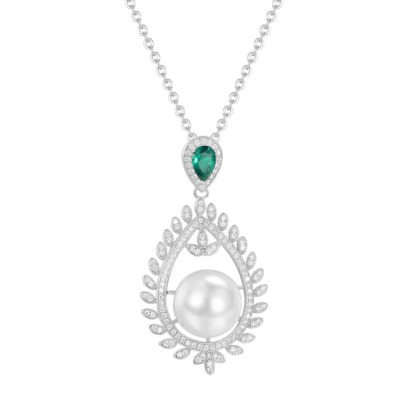 

2021 New Luxury Pear 925 Sterling Silver Pendant Necklace For Women Anniversary Gift Jewelry Wholesale X6170