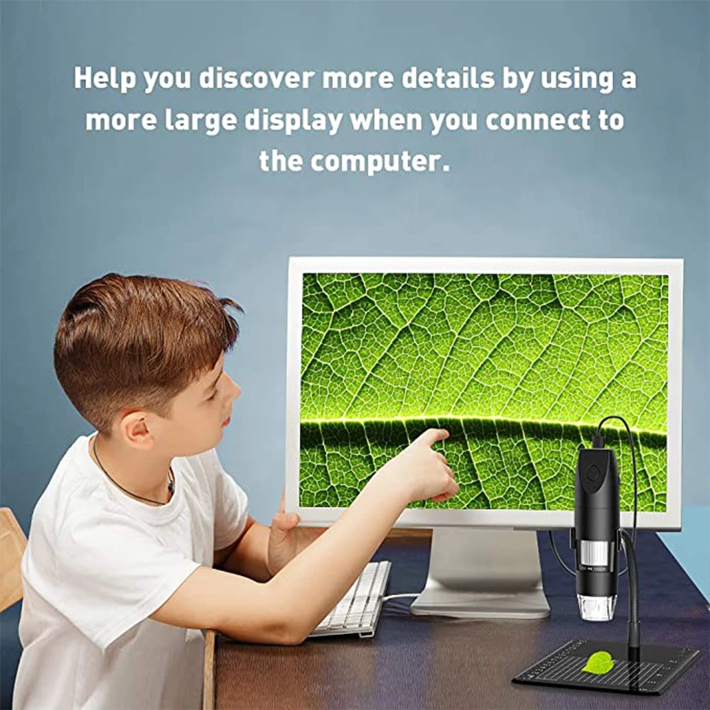 

3 in 1 Electronic Digital Microscope LED Fill Light Adjustable Focus USB Support Windows/ Mac System