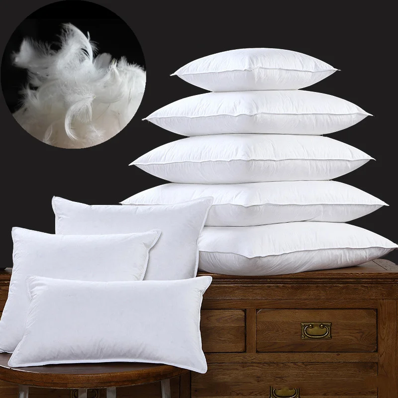 Мягкая пуховая подушка из гусиного пера сердечника 40 см 45x45 внутренняя для дивана