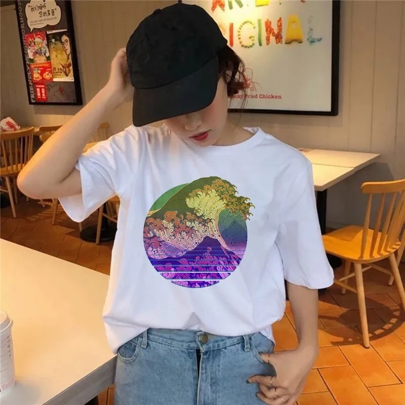

Beautiful Women's Print White T-shirt funny Art Style Women's Summer T-shirt Harajuku fun Street Women's T-shirt women shirts