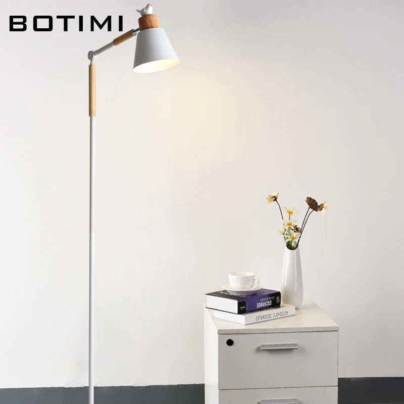 BOTIMI металлический абажур Напольная Лампа с полимерными птицами для гостиной