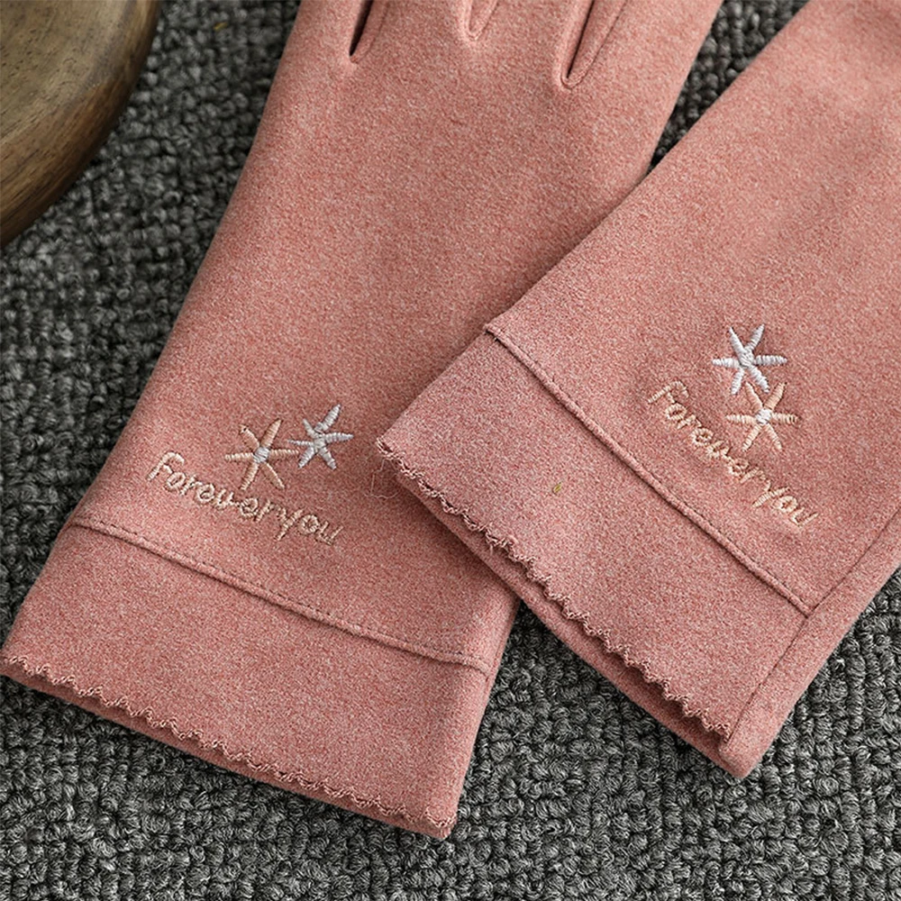 

Gloves Autumn Winter New Fashion Wind Outdoors Driving Rinding Touch Screen Women Warmer Cold Protection Velvet Gloves