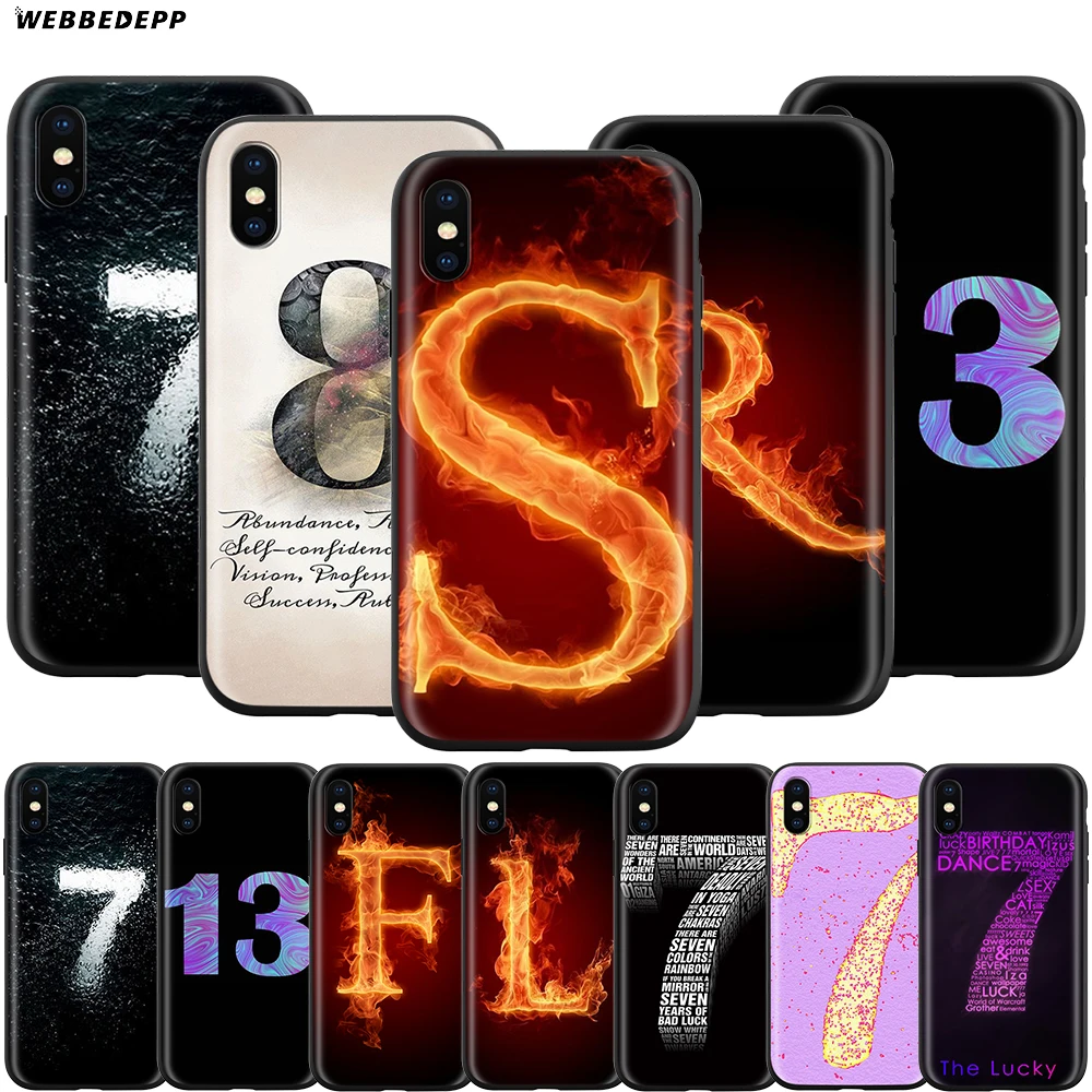 Webbedepp черный чехол с надписью счастливый номер для Apple iPhone 12 Mini 11 Pro XS Max XR X 8 7 6 6S Plus 5