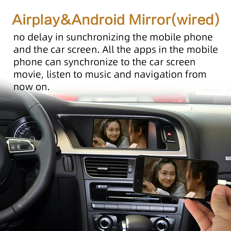 Беспроводная Автоматическая интерфейсная коробка Apple Carplay Android для AUDI A4 A5 3G MMI