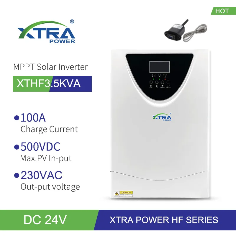 

Гибридный солнечный инвертор 3,5 кВА, немодулированный синусоидальный сигнал, постоянный ток 48 В,-В переменного тока, Built-in100A MPPT Контроллер за...