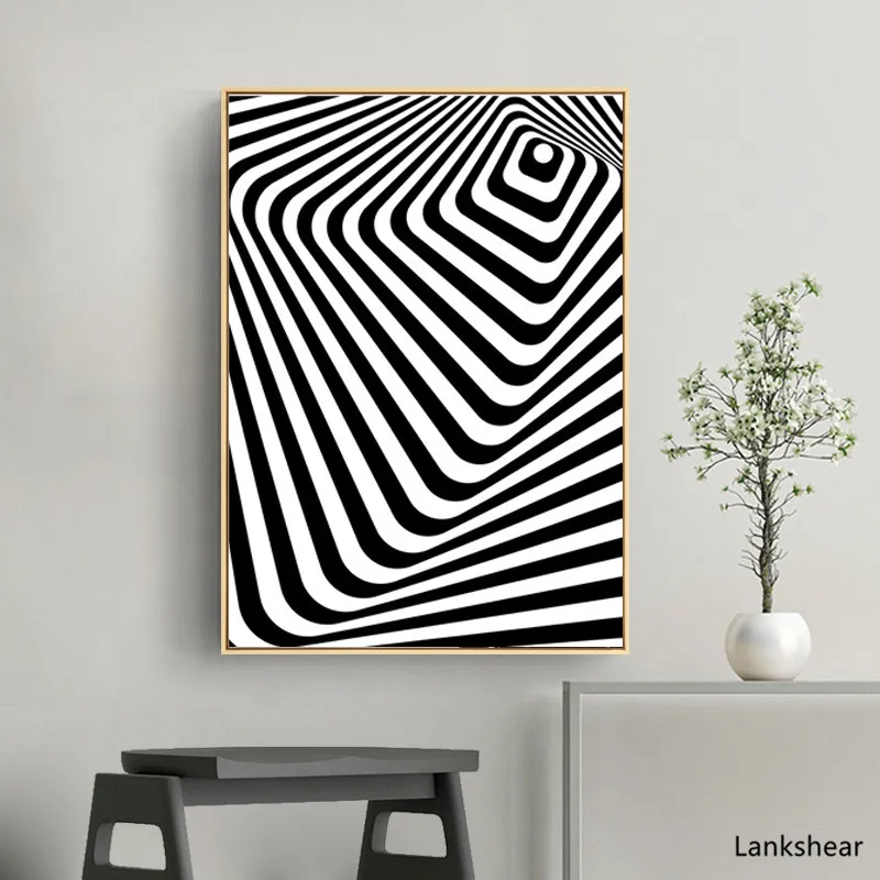 Black And White Line Geometry Abstract Canvas Art Print Painting Poster Wall Pictures For Home Decoration Bedroom HD Artwork | Дом и сад