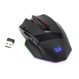Беспроводная игровая мышь Redragon M801P, 2,4 ГГц, Двухрежимная светодиодная RGB-подсветка, MMO, 9 программируемых кнопок