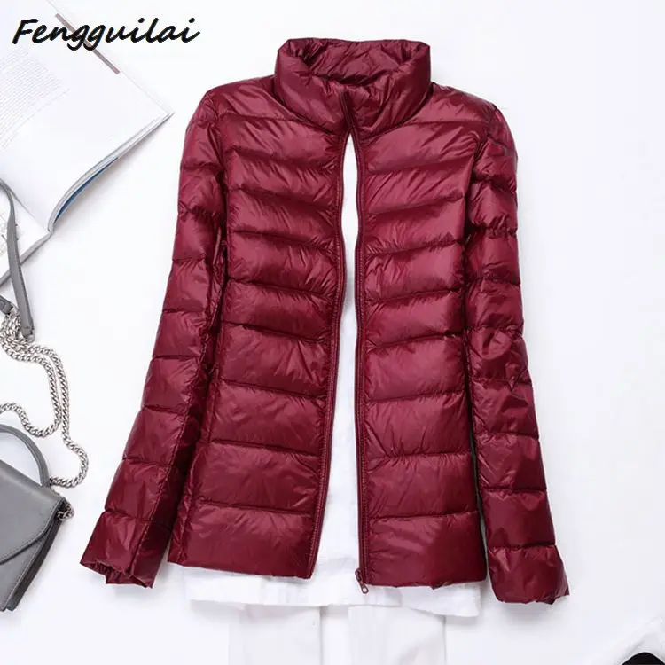 

FENGGUILAI 2019 Autumn Winter Thin Women Basic Jacket Coat Female Slim Stand Cotton Coats Casual Large Size Black Jackets 5XL
