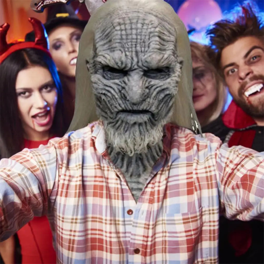 Ужасная маска на Хэллоуин длинные волосы Нетоксичная фотореквизит для костюма