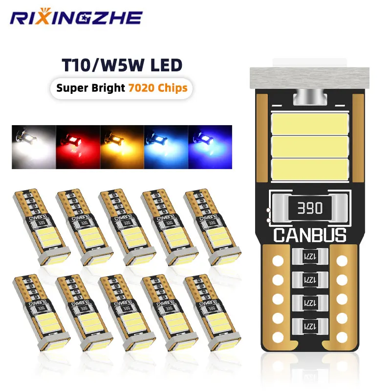 

Светодиодсветильник лампа для салона автомобиля, T10, Canbus W5W, 7020, 8smd, 194, 168, 12 В, приборная плита лампа