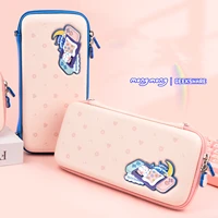 geekshare storage bag for nintendo switch pink soft cute rabbit portable travel carrying switch oled case ns game accessories