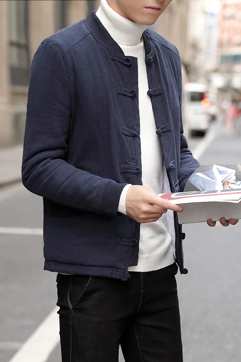 

Winter Pop Tang Suit Parkas Cotton Men Chinese Style Large Size 5XL Jacket Men Fashion Han Chinese Clothing Jacket Coats