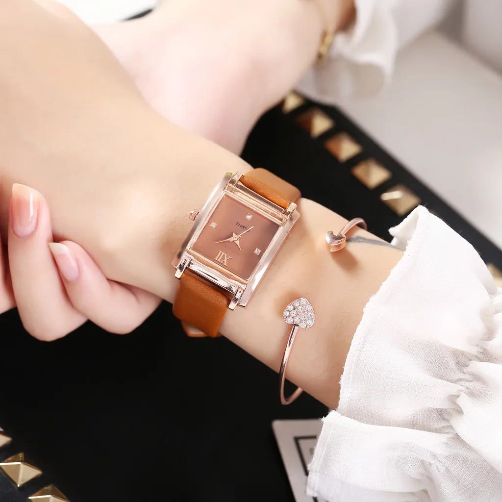 

Vansvar Women Watches Female Leather Belt Quartz Watch Casual Simple Square Ladies Wristwatch reloj mujer Relogio Feminino /d