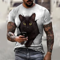 new for 2021 cool oversized t shirt for men women cats cartoon cat print 3d t shirt summer boys girls short sleeve t shirts tees