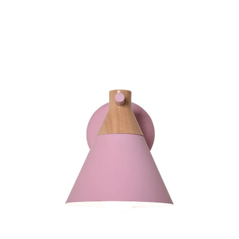 Nordic Wooden LED Wall Light Bedroom Living Room Macaron Multi-color Modern Lights Sconce Bedside Lamp E27 | Лампы и освещение