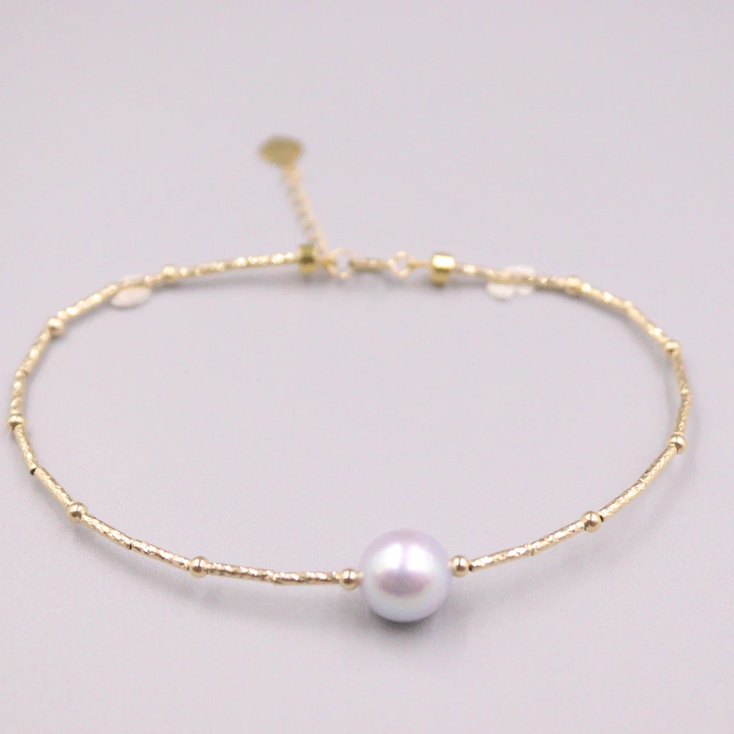 

Женский браслет из 18-каратного желтого золота с бусинами диаметром 8 мм