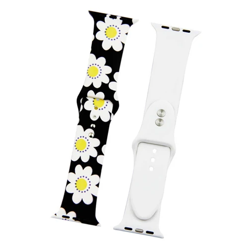 color-4 Силиконовый ремешок для Apple watch band 5, 4, 44 мм, 40 мм, рождественский подарок, мягкий наручный ремень с цветочным принтом, ремешок для часов iWatch 3, 2, 38 мм, 42 мм - Цвет ремешка: color-4