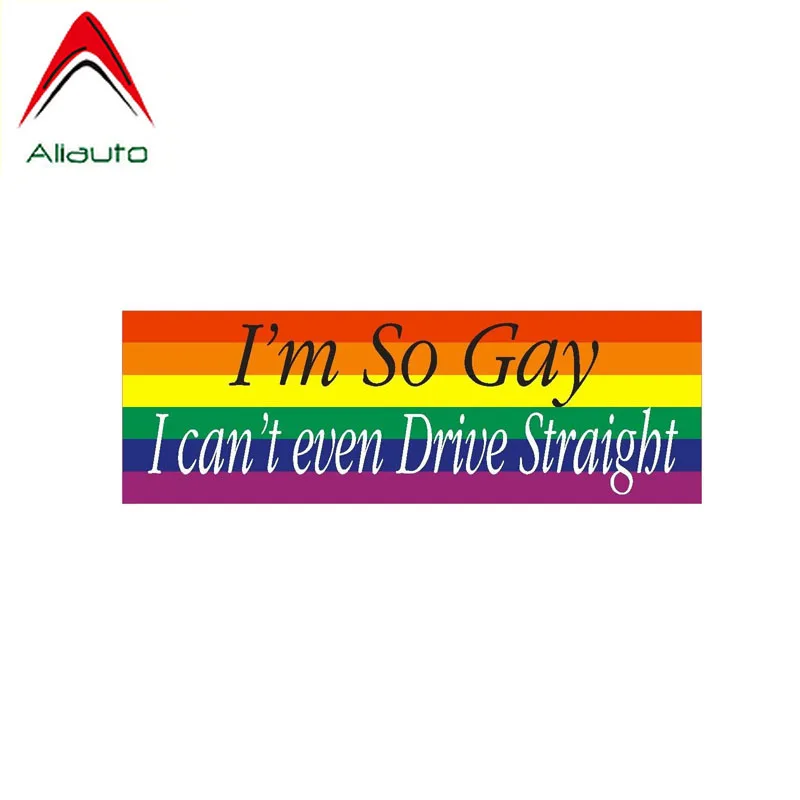 

Aliauto Funny Car Sticker I'm So Gay I Can't Even Drive Straight PVC Decal Cover Scratches for Motorcycles Toyota Kia,14cm*5cm