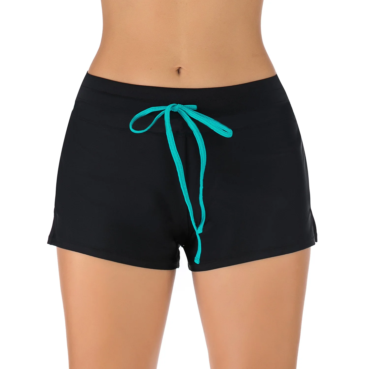 Женские Повседневные Дышащие широкие шорты с поясом Шорты для плавания разрезом