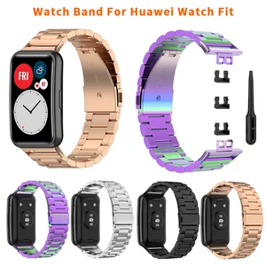 UIENIE Classic Metal Stainless Steel Watch Band For Huawei Watch Fit Strap Luxury Bracelet For Huawe in India