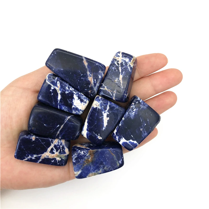 

30-40mm 100g Natural Sodalite Stone Blue Quartz Crystal Tumbled Stones Healing Crystals Gemstone Reiki Natural Quartz Crystals