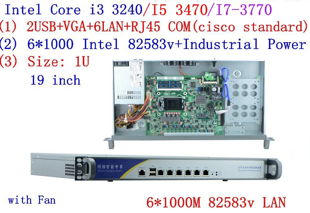 Intel Core I3 I5 I7 1U сервер брандмауэр широкополосное подключение vpn маршрутизатор с 6 *