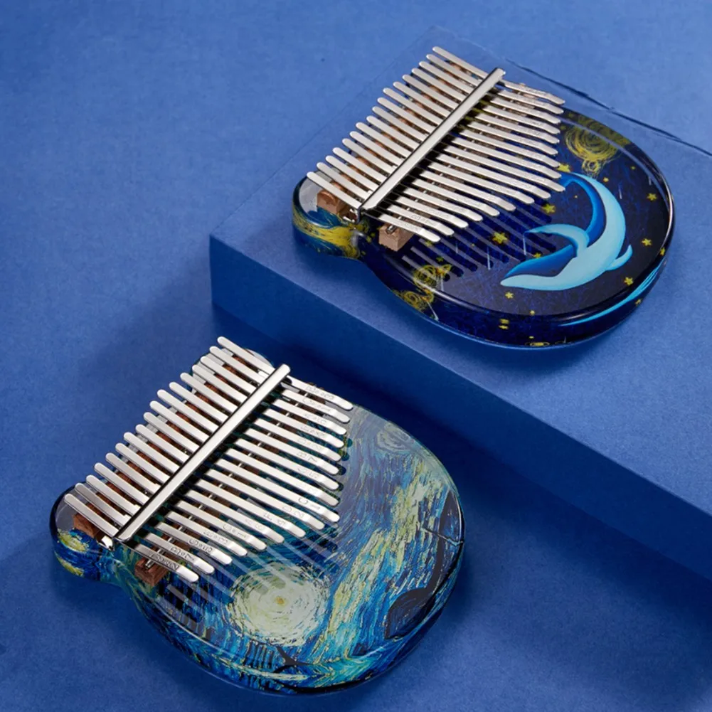 

17 Keys Kalimba Finger Piano Whale ​Starry Pattern With Bag Tuning Hammer Exquisite Workmanship And Packaging Gift Finger Piano