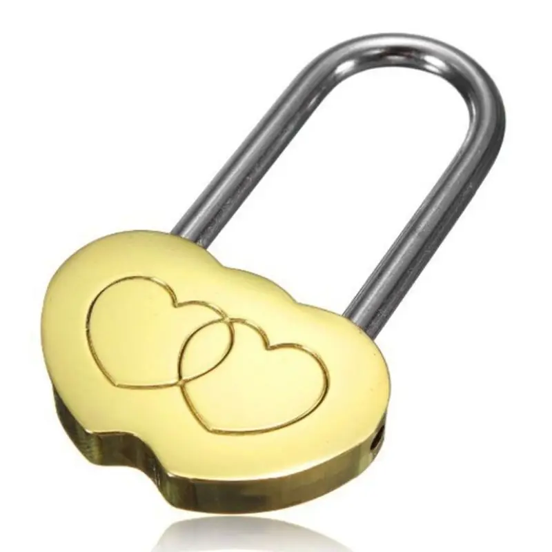 Персонализированный навесной замок с гравировкой в виде двойного сердца|Замки| |