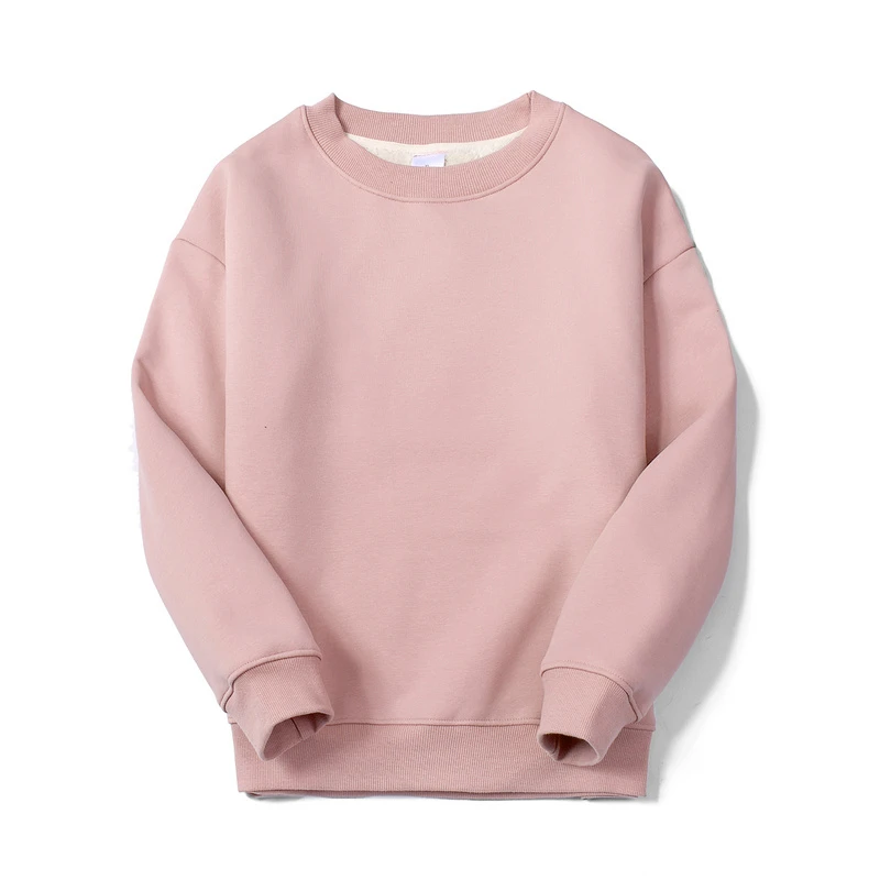 

New women's winter plus velvet thick jacket hoodie neck student loose coat autumn cotton long-sleeved sweatshirt