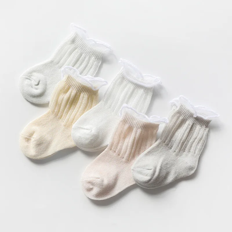 

5Pairs/lot Baby Socks for Girls Summer Mesh Thin Baby Socks New born Fashion Infant Cotton Casual Baby Boys Socks Summer Style