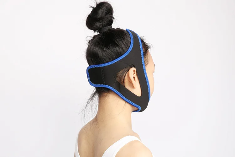 Синий Anti Snore Chin Strap Stop Snoring Snore Belt Sleep Apnea Chin Support Straps for Woman Man Night Sleeping Aid Tools Health Care - Цвет: Синий