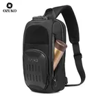 Нагрудная сумка OZUKO для мужчин, многофункциональный водонепроницаемый ранец на одно плечо, уличная сумка-мессенджер с USB-зарядкой, 9,7