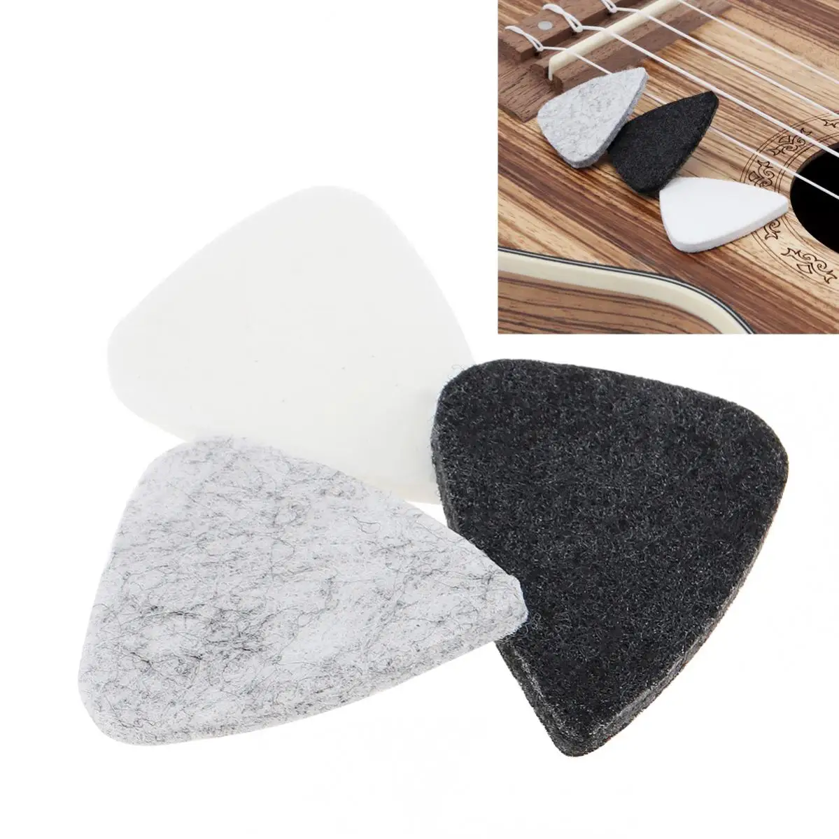

1 piece Soft Felt Ukulele Guitar Pick Plectrum for Concert Soprano Tenor Ukulele 21 23 26