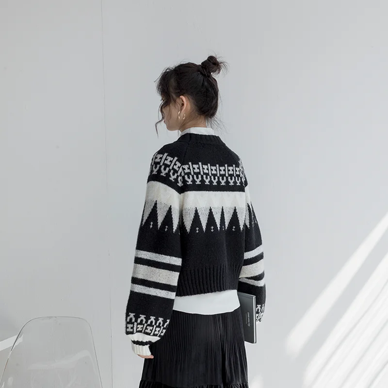 

Thick round neck trend wild autumn and winter loose inside wearing warm sweater pullover sweater women