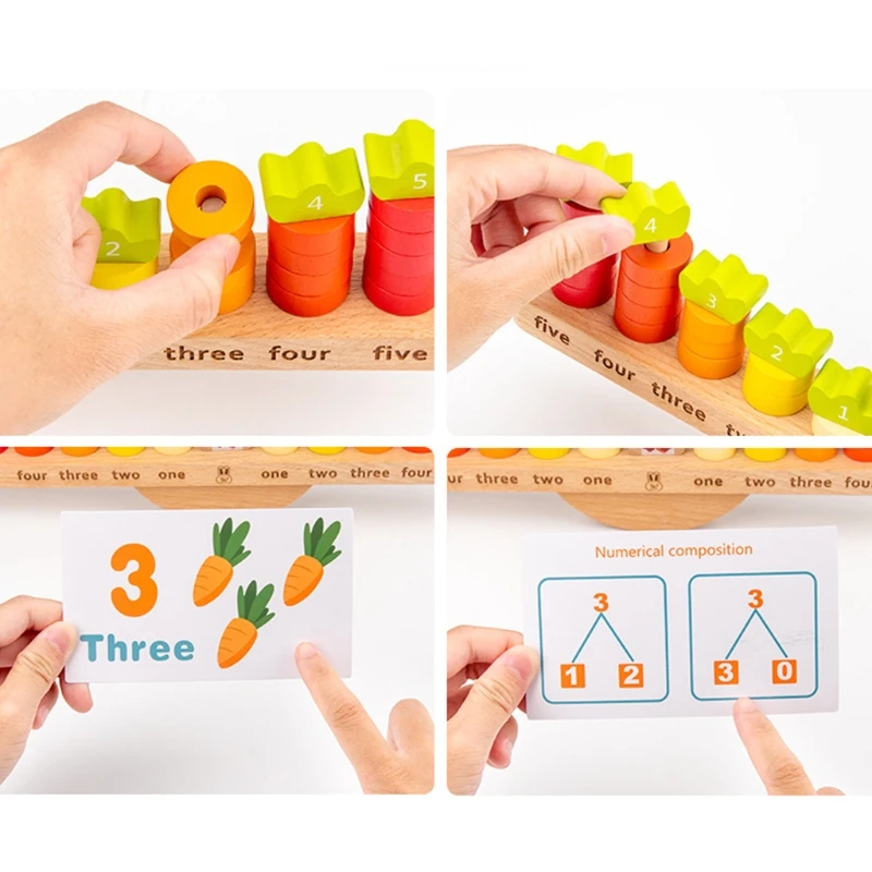 

Rabbit Cool Balance Math Game Preschool Counting Toys Number Educational Learning Tool for Boys & Girls