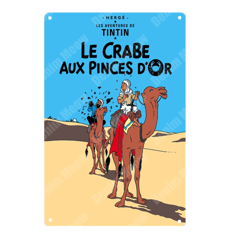 I Tintin мультфильм металлическая Оловянная вывеска Альфа арт живопись магазин настенный стикер домашний декор Tintin фильм плакат Бар Винтаж железные тарелки MN120 - Цвет: I