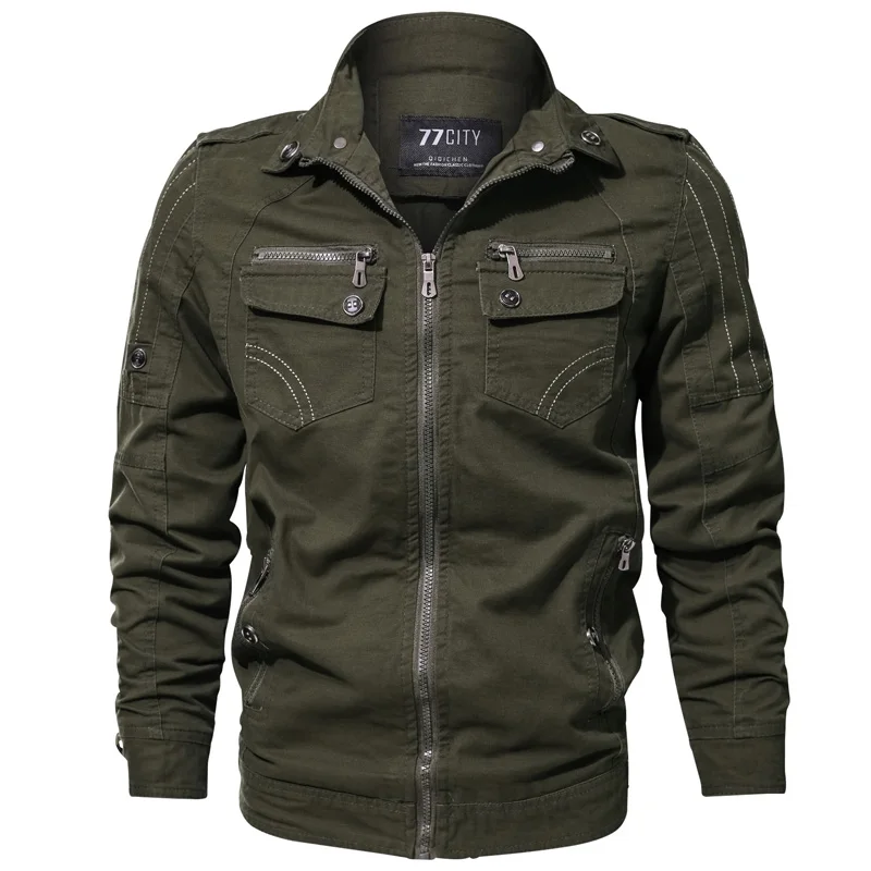 2801 army green Военная куртка мужская зимняя хлопковая куртка-бомбер мужская армейская пилот ВВС Осень Зима повседневные карго пальто плюс размер 5XL 6XL - Цвет: 2801 army green