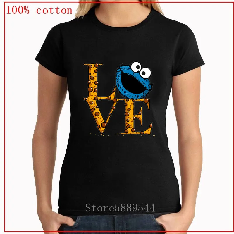 Новинка Милая футболка с изображением монстра печенья забавные женские футболки