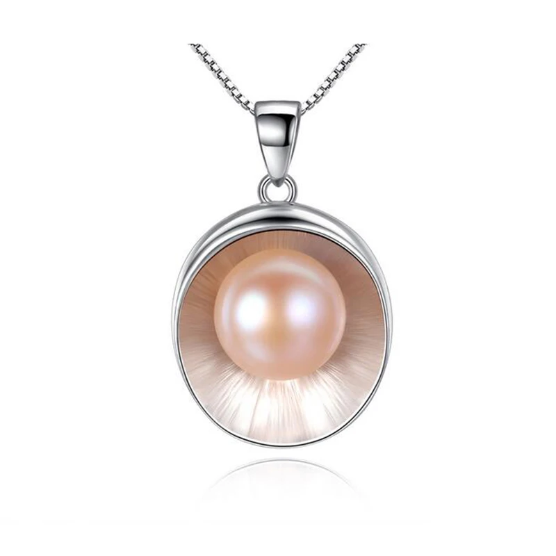 

[MeiBaPJ] настоящая пресноводная жемчужина круглая подвеска, ожерелье из серебра 925 пробы, ювелирные украшения для женщин SY
