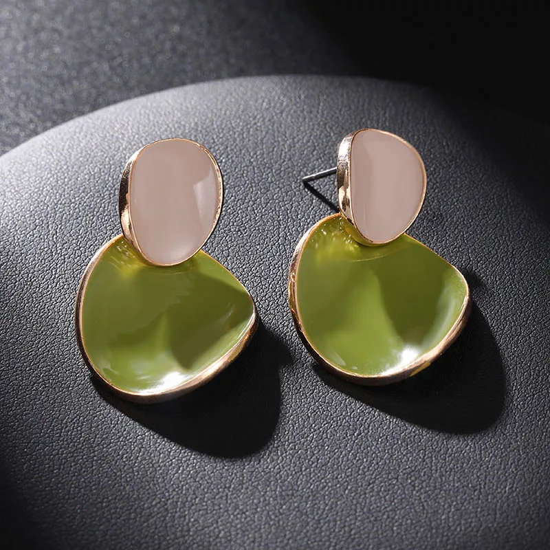 Модные Зеленые Белые акриловые Висячие серьги для женщин макси висячие подарок