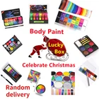 Коробка на удачу с сумкой, рандомный товар, безопасное масло, Детская вспышка, рисование татуировок, искусство, Хэллоуин, Рождество, вечеринка, макияж, сюрприз, гигт