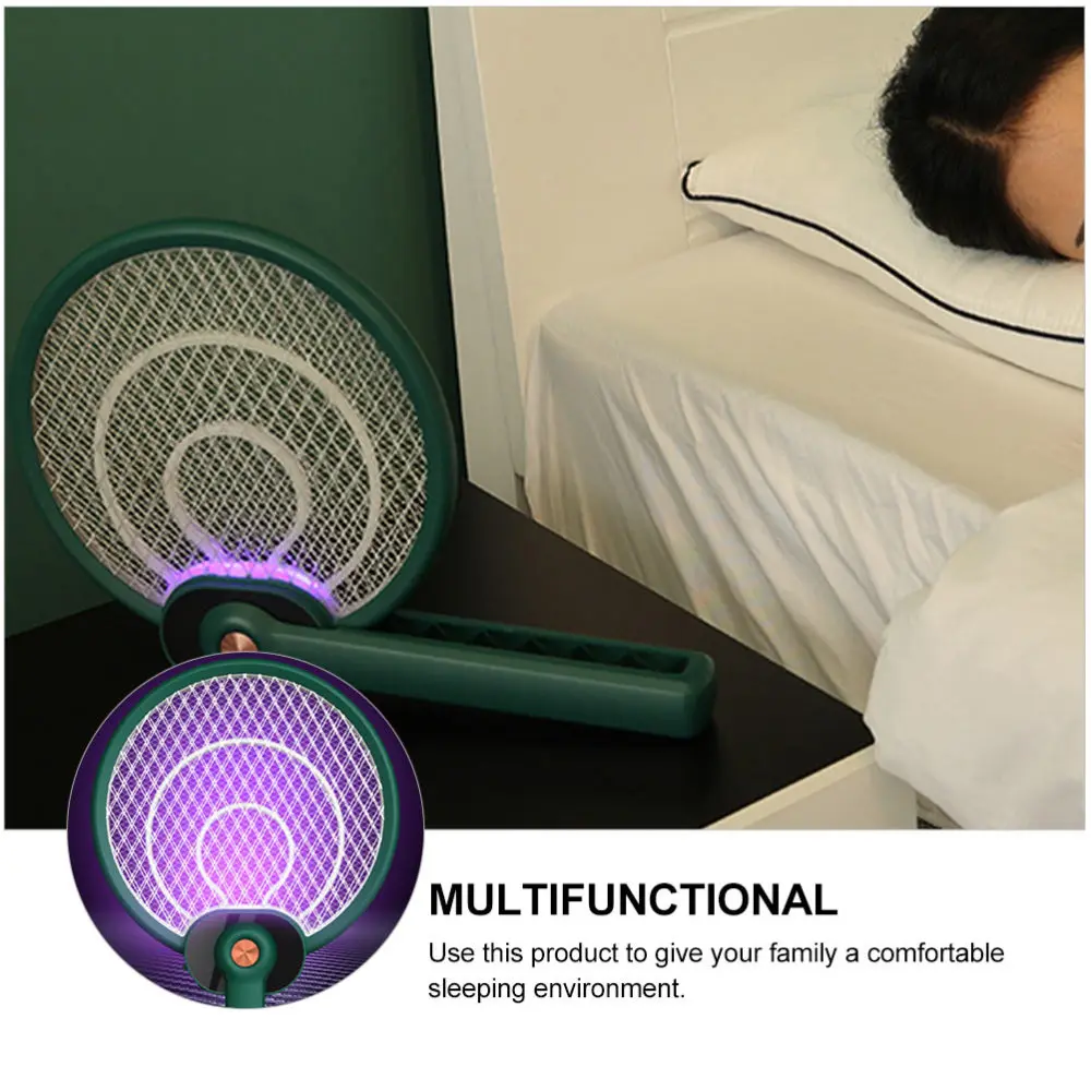 

1Pc Foldable USB Physical Mosquito Killer Electric Mosquito Swatter (Green)