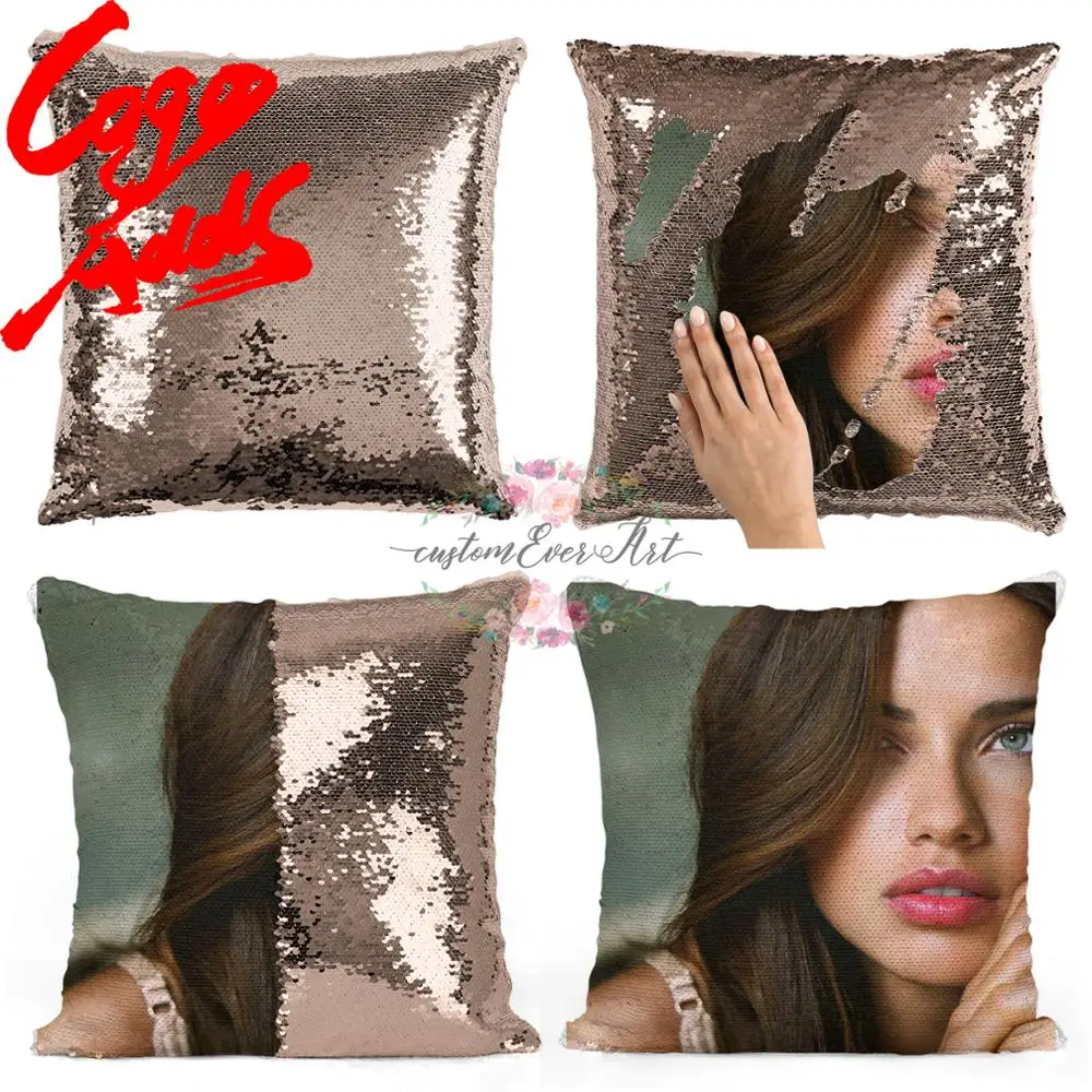 Подушка с блестками Адриана Лима | Наволочка Двухцветная подушка Подарок для нее