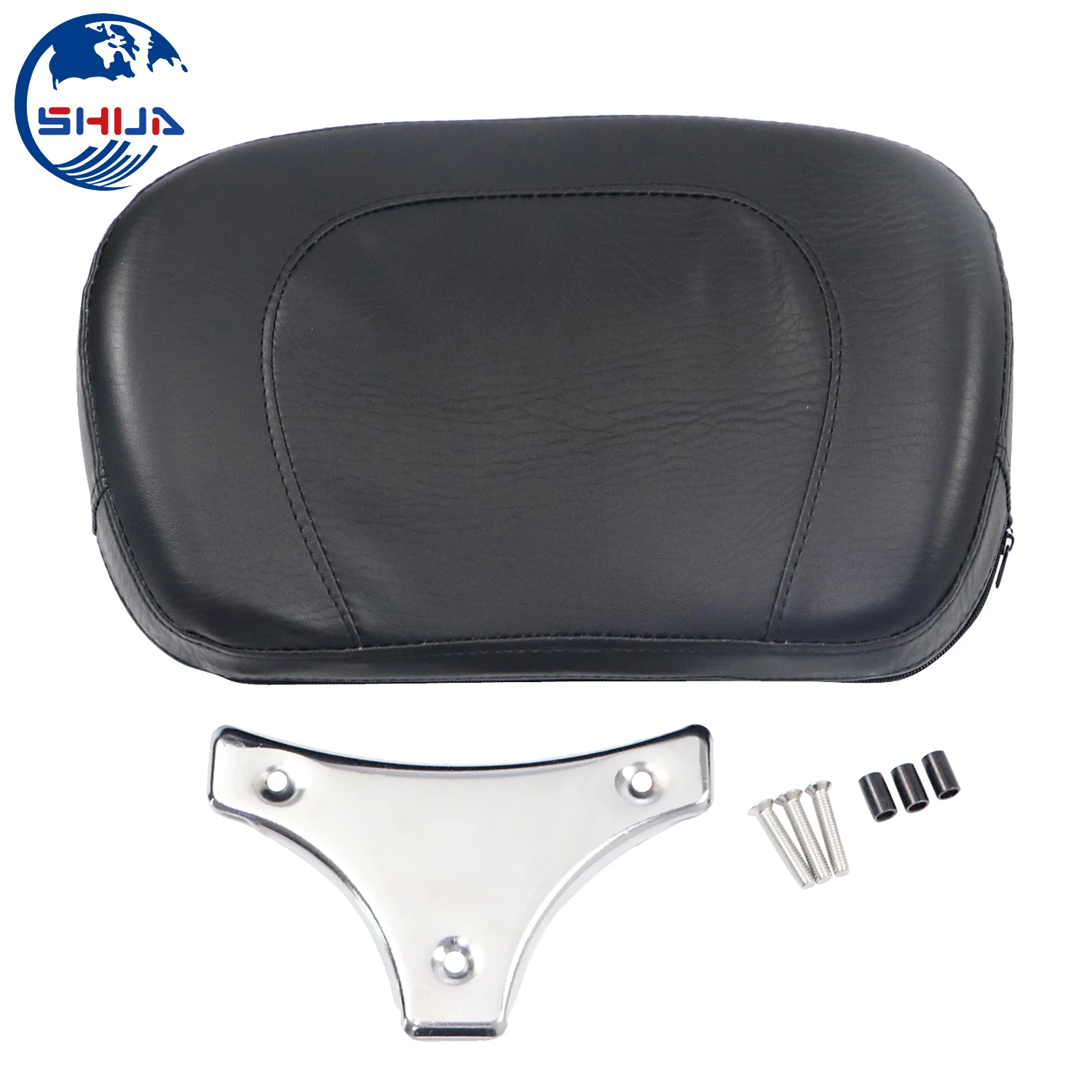 Черная спинка для пассажиров Сисси бар набор серебряных кронштейнов Harley Touring Street