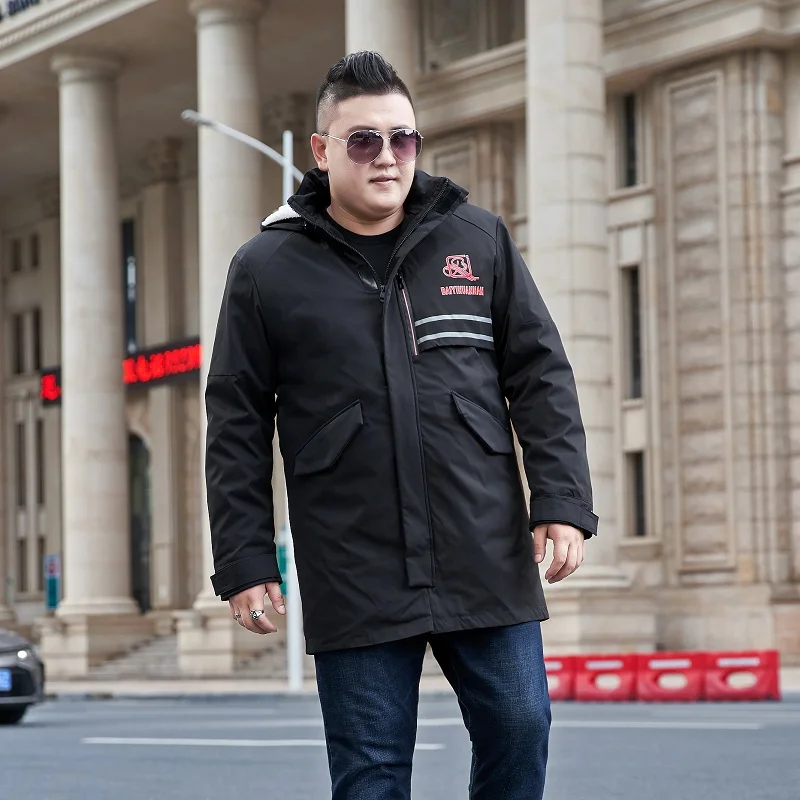 

Plus Size 10XL 9XL 8XL 7XL 6XL Winter cotton Jacket Men Thick Parkas Windproof Warm Winter Coat Mens hooded plus fleece jacket